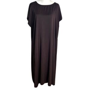 J. Jill Pure Jill Elements Shapeless Maxi Dress Womens XL Petite Chocolate Brown